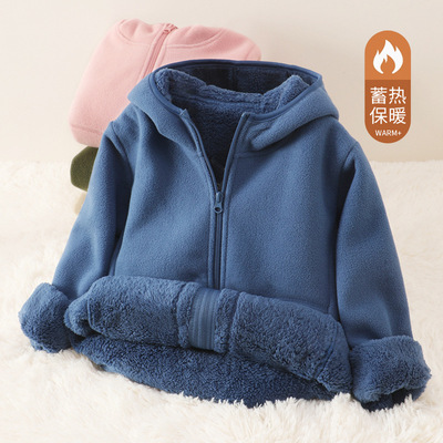 初中生校服神器冬季内搭内胆小棉袄男女童加厚保暖连帽羊羔绒外套