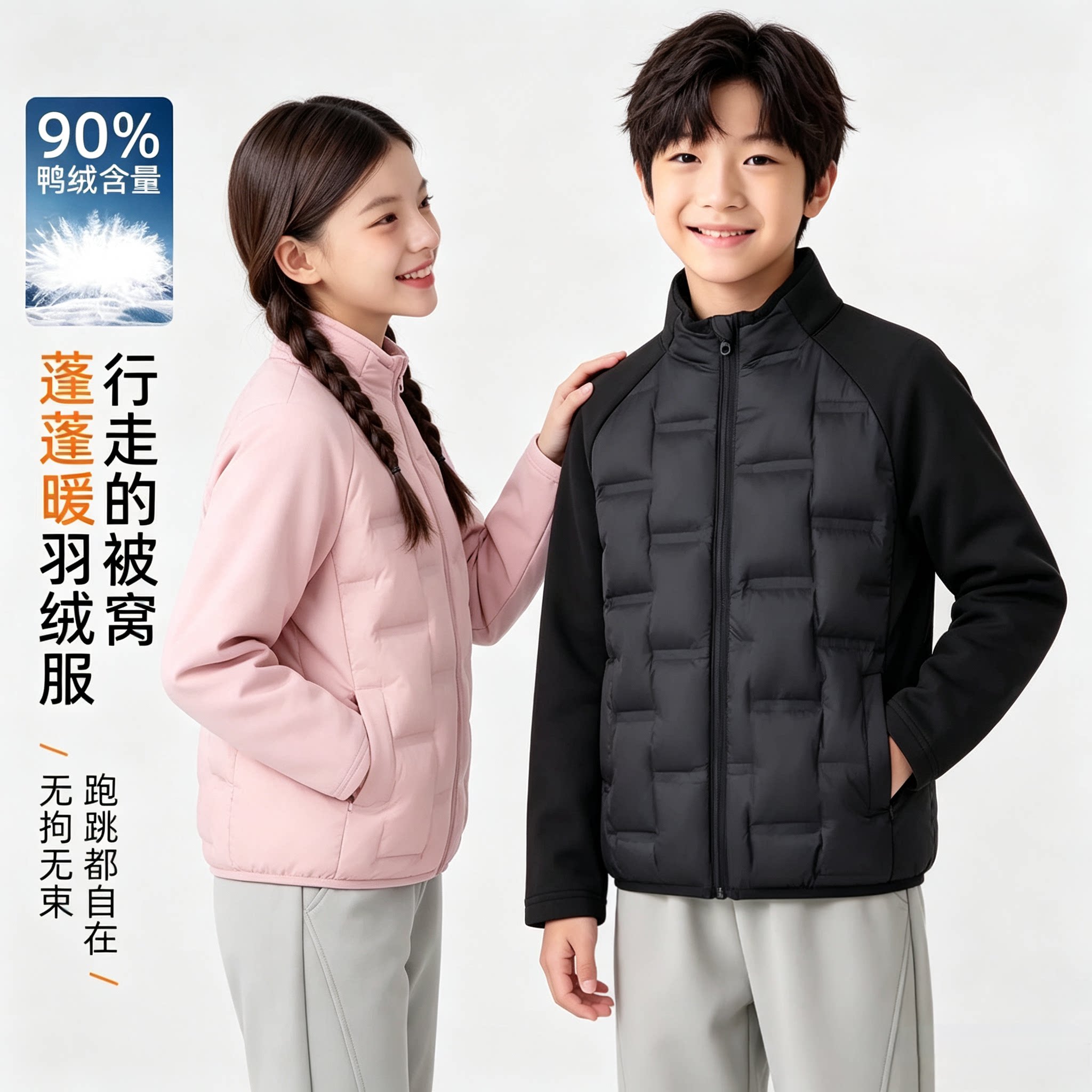 2026校服神器内胆羽绒青少年学生专用90绒羽绒服秋冬保暖服轻薄