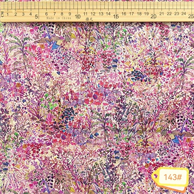 Fields of Eden水彩花丛80支高密优质长绒棉纯棉布料手作面料143#