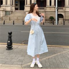 Real price small fresh fashion color contrast long dress