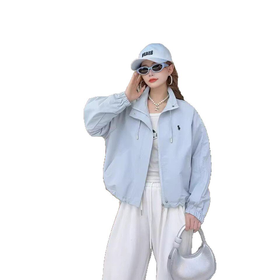 26春款外套女刺绣小马长袖上衣宽松休闲韩版学院风外套冲锋衣新款