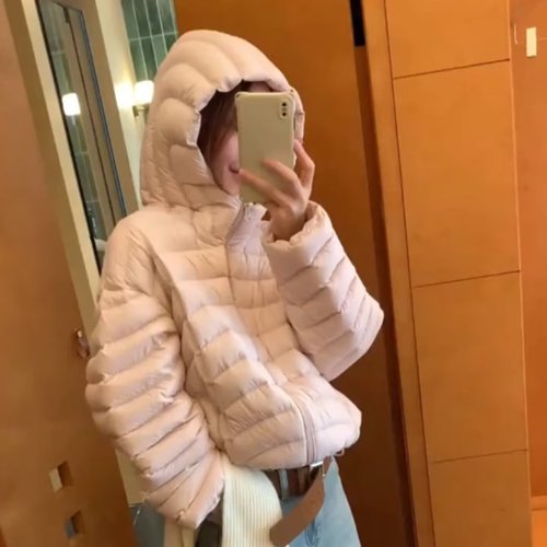 高端轻薄保暖排骨羽绒服女短款25冬季爆款白鸭绒连帽防风休闲外套