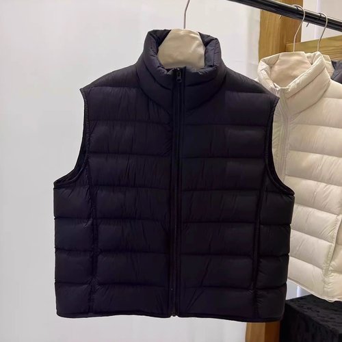 云朵排骨羽绒服马甲女2025冬季新款简约百搭白鸭绒坎肩背心外套潮