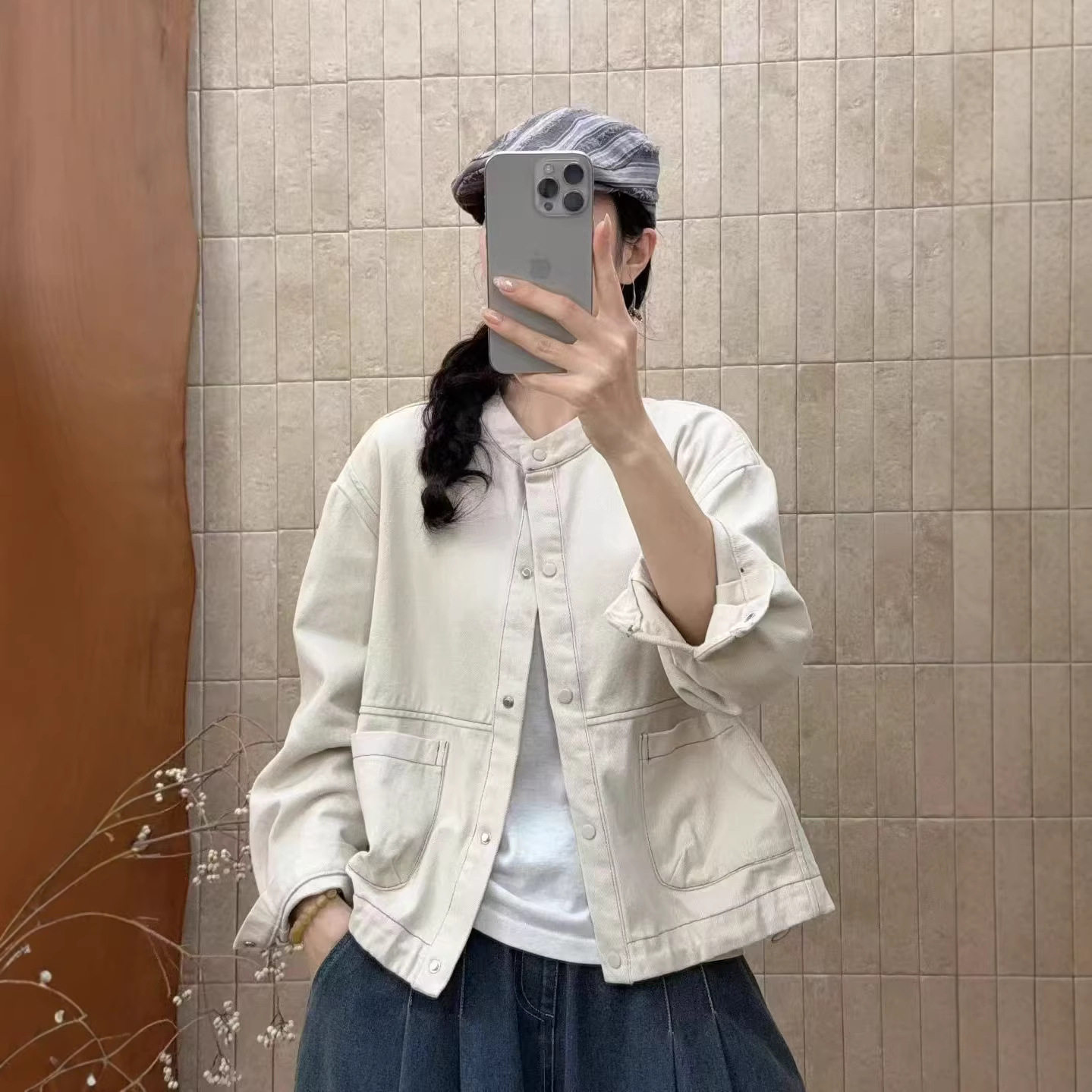 2026年春款外套女明线学院风长袖宽松休闲韩版学院风上衣新款立领
