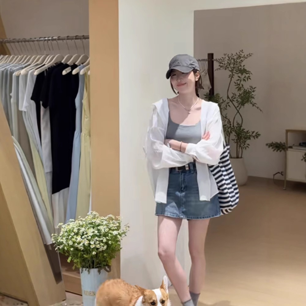 慵懒风连帽防晒衣衬衫女2025夏季新款休闲宽松显瘦薄款外套上衣