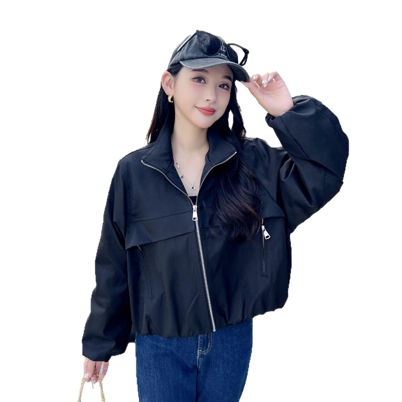 2025春秋新款网红短款风衣外套女小个子百搭休闲工装夹克洋气上衣