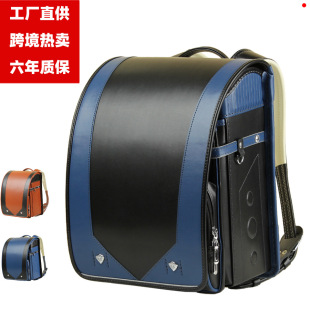 自动锁扣拼色系列日本小学生书包日式双肩背包日式书包耐磨减压潮