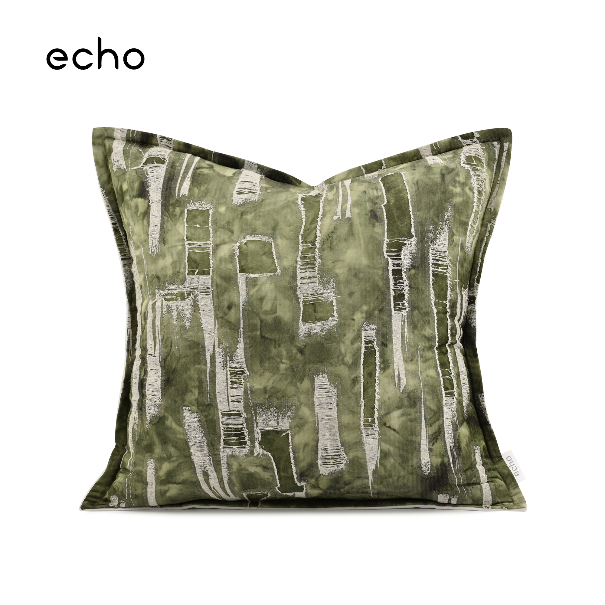 echo轻奢现代简约田园风样板间绿色抱枕新中式客厅沙发床上靠垫套