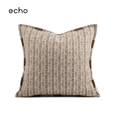 echo回声米咖肌理皮包边侘寂风样板间民宿沙发抱枕床上靠枕靠垫套