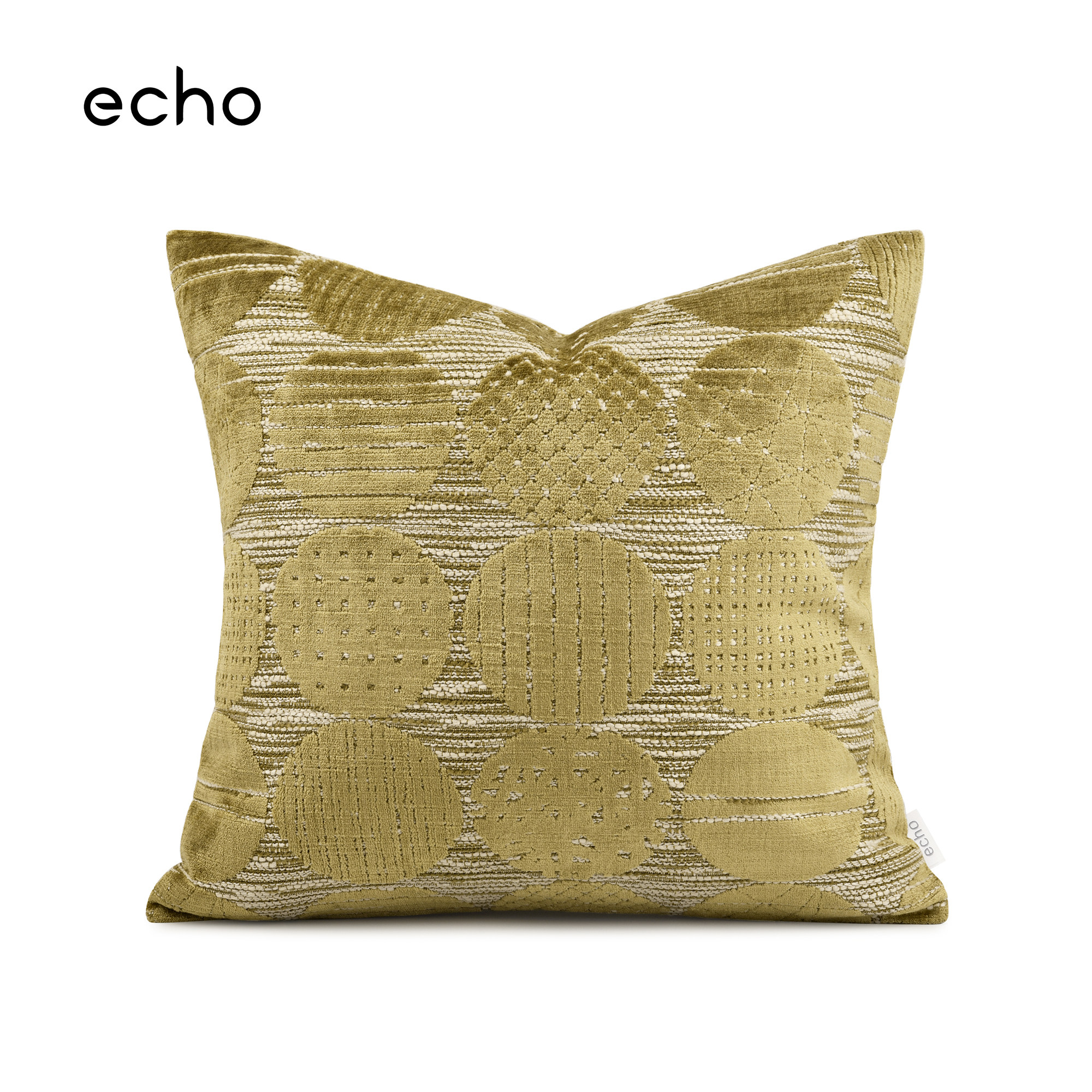 echo法式轻奢进口金黄圆圈割绒高档沙发抱枕奢华鎏金样板间靠垫套