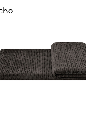 现代轻奢样板间床尾毯灰色褶皱床尾搭毯酒店卧室床旗沙发搭巾盖毯