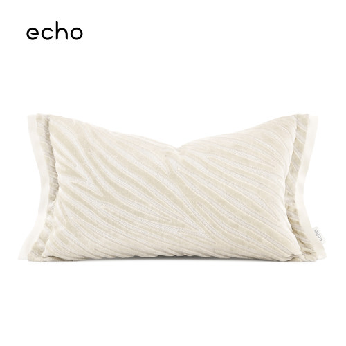 echo回声波浪植物割绒米白腰枕抱枕luxury样板间轻奢高档沙发靠垫
