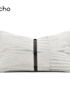 高档新中式中国风红木沙发轻奢样板间售楼处灰色腰枕抱枕床头靠垫