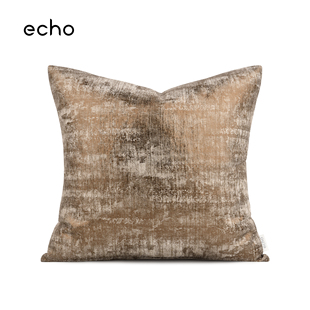 echo现代轻奢进口烫金肌理高级感沙发抱枕轻奢样板间床上方靠垫套