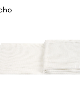 回声家居别墅样板间民宿新中式侘寂风白色镂空网格搭毯床尾巾搭巾