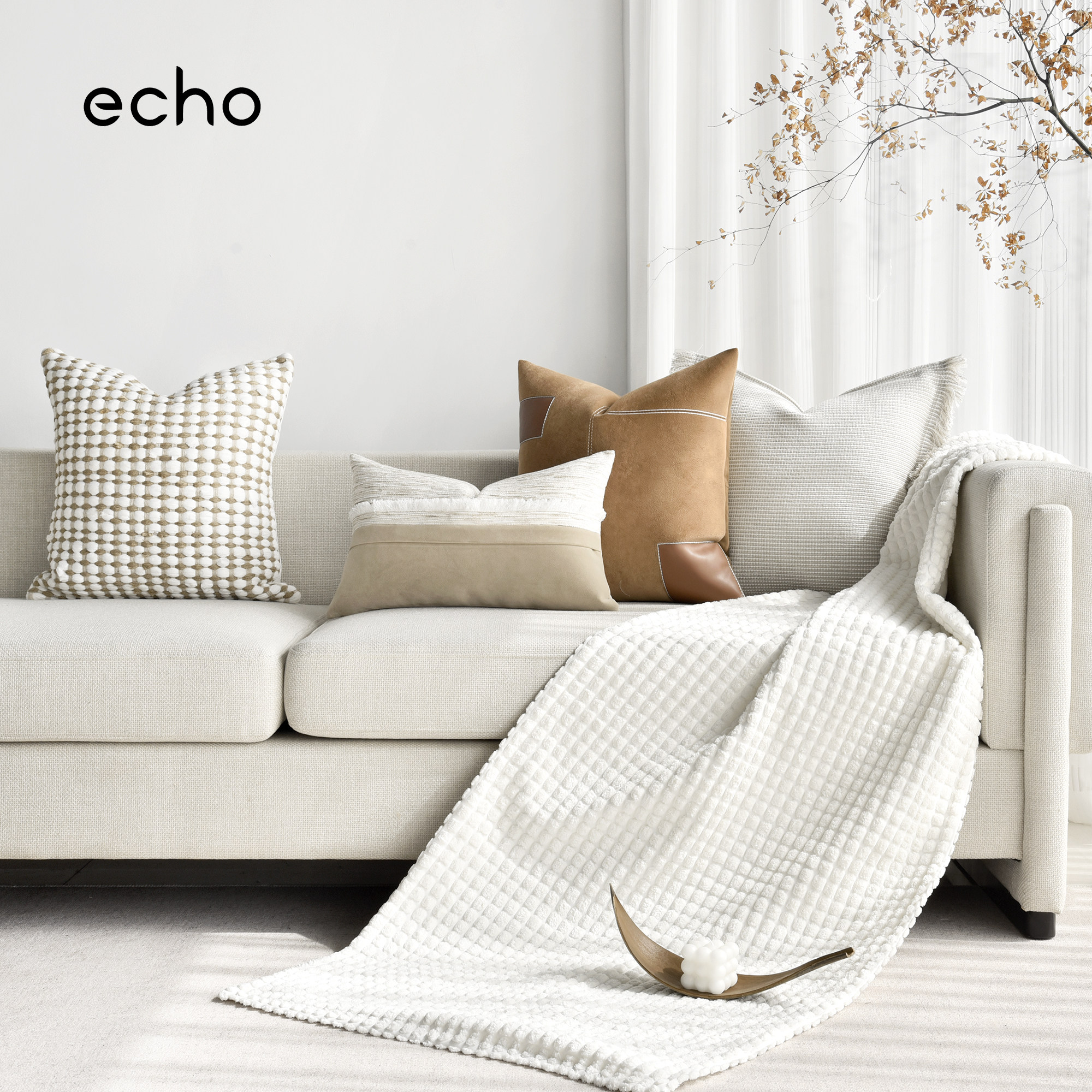 新中式样板间米色日式轻奢定制沙发靠枕别墅侘寂风橘橙色抱枕靠垫,居家布艺,靠垫/抱枕,淘宝优惠券,粉丝福利购,淘宝优惠卷