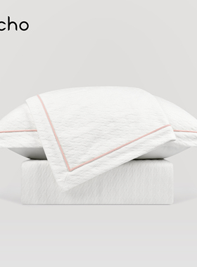 样板间轻奢北欧儿童女孩房太空千鸟格粉色捆边白色床上用品四件套