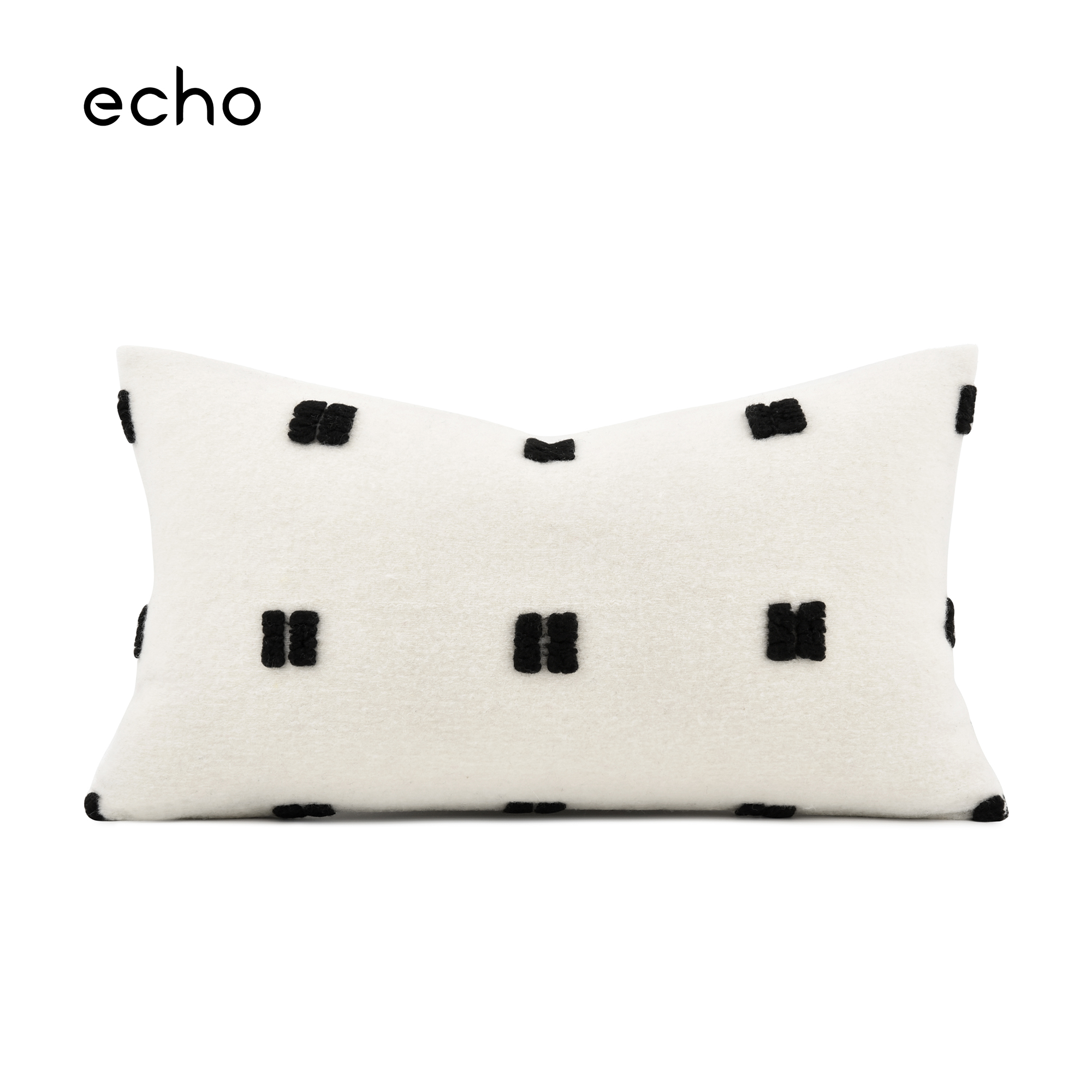 儿童简约样板房黑白毛呢抱枕