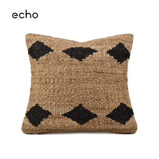 echo印度进口手工编织黄麻民宿诧寂风波西尼亚样板间沙发抱枕靠垫