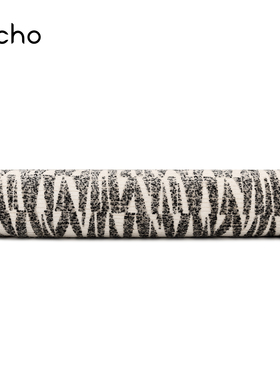 echo轻奢米黑色割绒圆柱形糖果枕侘寂风样板间别墅拼接流苏圆筒枕