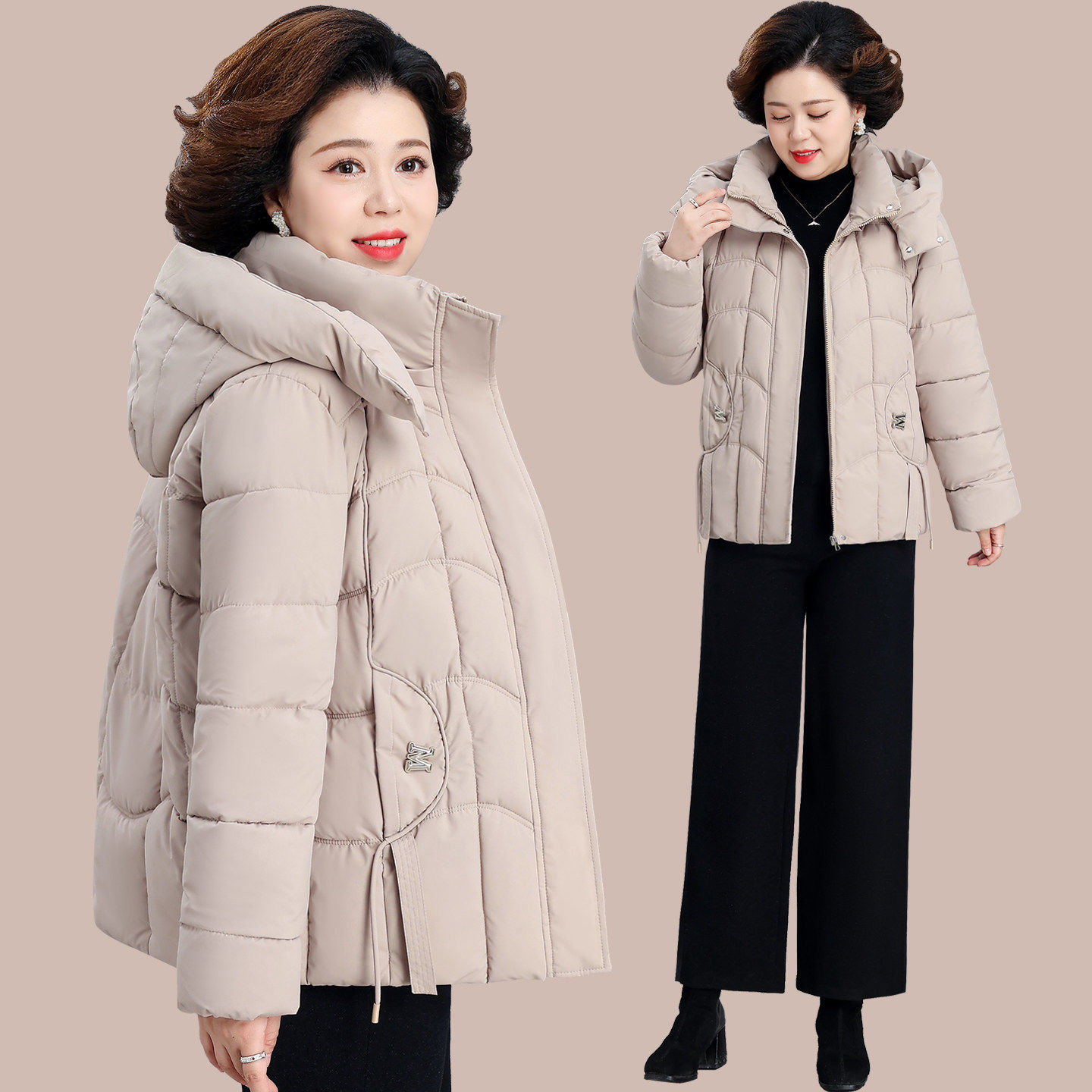 女士冬季棉服2026新款爆款时尚洋气中年妈妈二棉外套带帽保暖棉袄