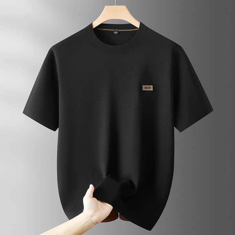 秋冬短袖毛衣男大码宽松200-300斤潮胖子时尚加肥加大半袖针织衫