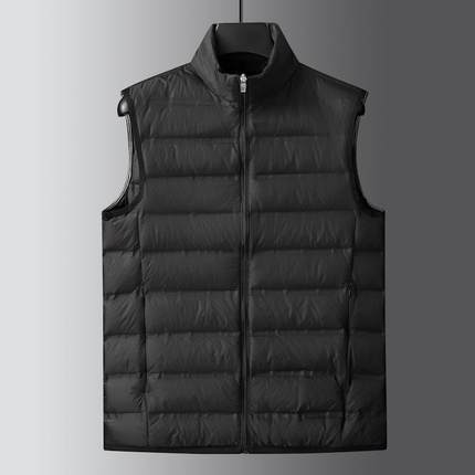 特大码90白鸭绒轻薄羽绒马甲男冬季立领宽松加肥加大胖子保暖坎肩