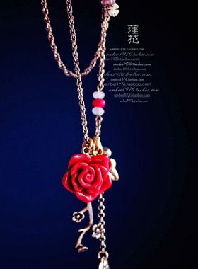 No.356 Lucky brand 野玫瑰花园 古铜镀金Vintage浮雕玫瑰项链