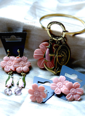 No.293 pilgrim flower⒋合金镀金珐琅釉海锚度假风多坠手镯2色