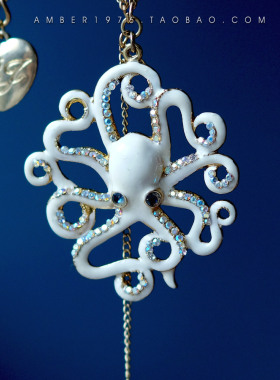 童趣风珐琅釉镀金彩钻项链