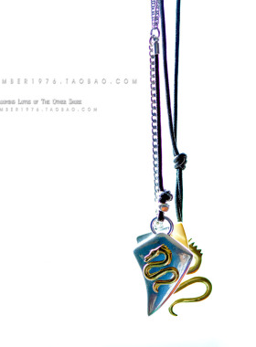 No.272 pilgrim LONG系⒉ 北欧图腾气质合金镀银蜡绳多坠龙纹项链