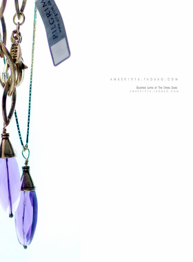 No.258 pilgrim 极具好感度的设计感镀金紫水晶项链手链套装拆售