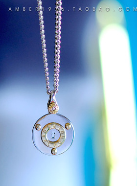 No.194 henri bende曼哈顿潮牌欧美金属风多色镀金水晶钥匙孔项链