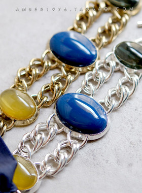 Prussian Blue 9｜Vintage 古董Monet 宫廷巴洛克手链