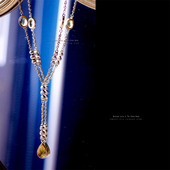 No.144 水晶钻镶嵌复古宝石Y型项链 温柔气质单品 Liz Claiborne