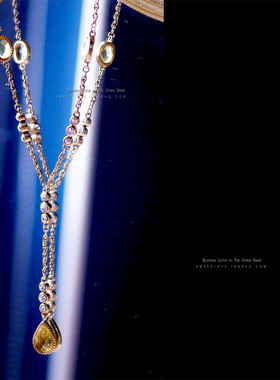 温柔风水晶钻镶嵌复古宝石项链