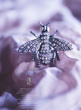 No.314 Lucky Brand 自然主义风格 合金镀银做旧嵌钻蜜蜂戒指