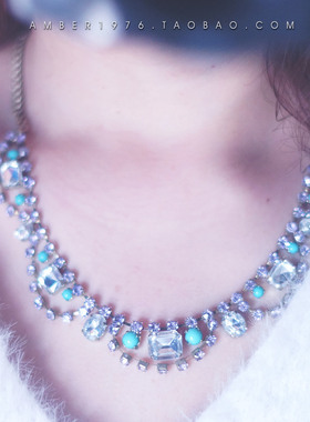 复古宫廷风镀金镶嵌宝石项链