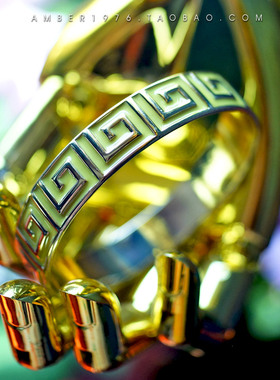 回纹复古珐琅釉镀金欧美风手镯