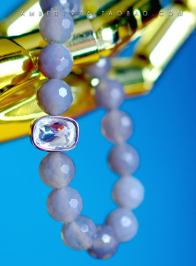 No.185 冰晶 Ⅶ DYRBERG/KERN 天然切角灰玛瑙水晶镶嵌中性风手链