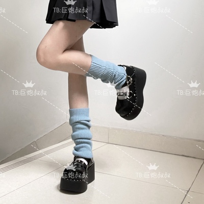 粉色长筒踩脚小腿堆堆袜套女y2k辣妹亚文化jk针织腿套秋冬