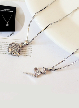 韩国百搭甜美风镶钻饰品毛衣链