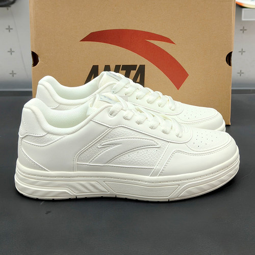 安踏百川鞋板男款经典低帮8夏新款透气休闲小白鞋运动鞋112538010