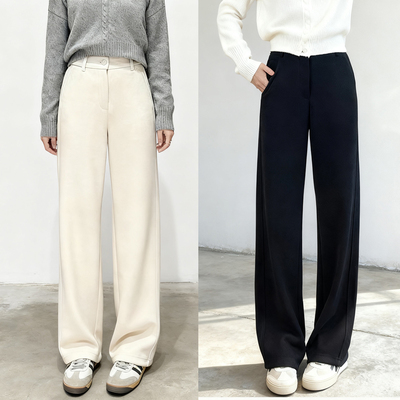 710g显瘦王~报恩西裤秋冬加厚醋酸羊毛气质通勤窄阔腿裤长裤女冬