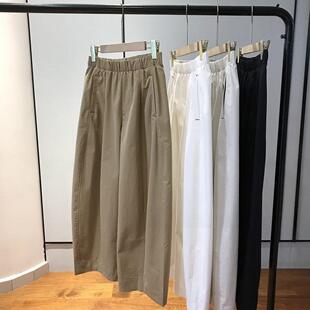 宽松显瘦茧型九分休闲裤 松紧高腰阔腿裤 女 穿着就是舒服 三角标