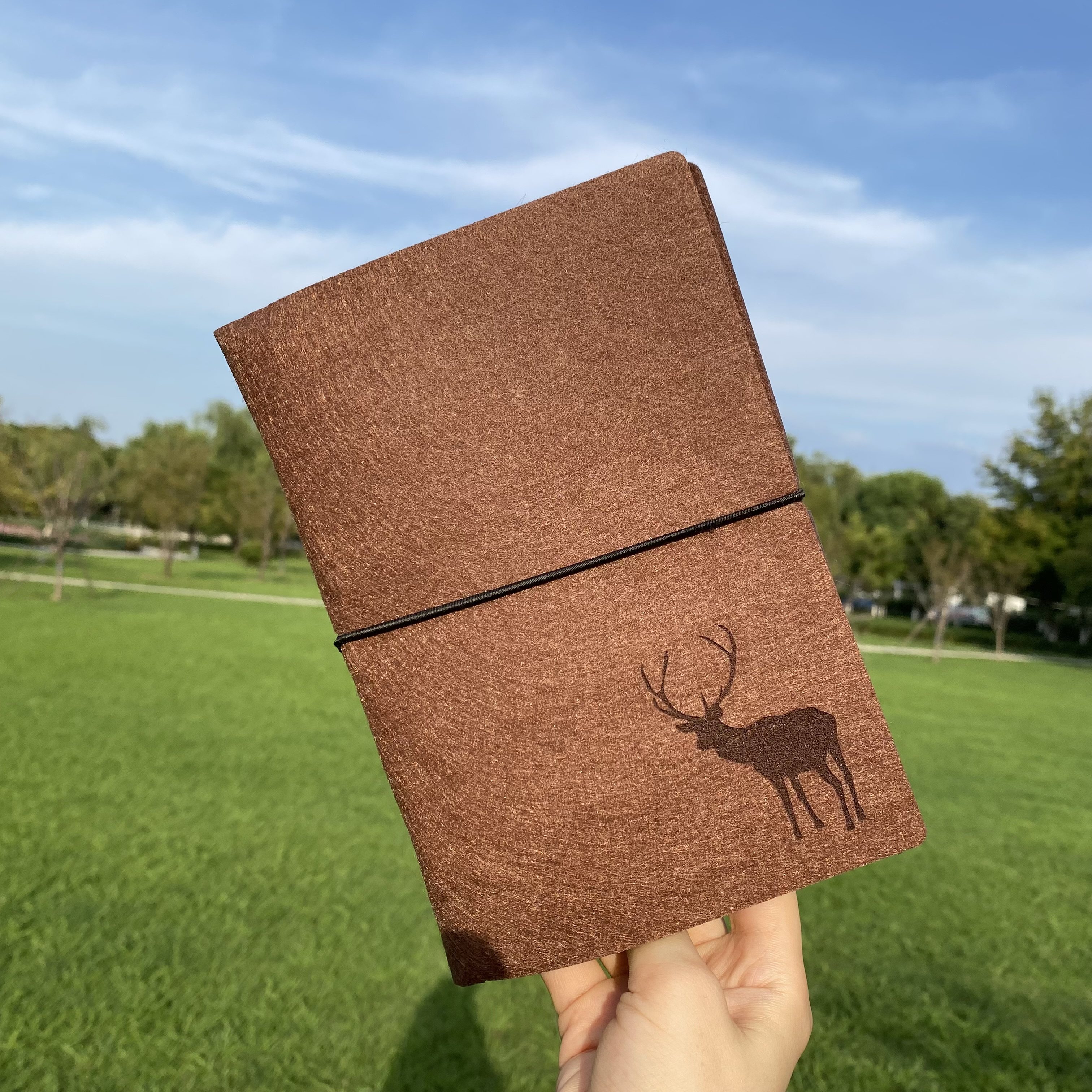 毛毡笔记本子记事本铁圈活页本可拆换铁夹日记本手绘本旅行手账本