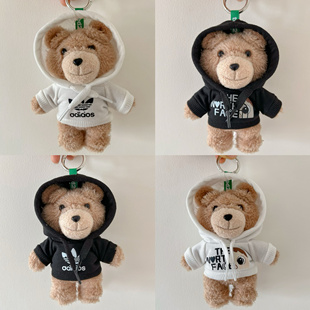 泡泡玛特Ted2泰迪熊娃衣玩偶公仔挂件衣服潮酷卫衣裤子着替套装潮