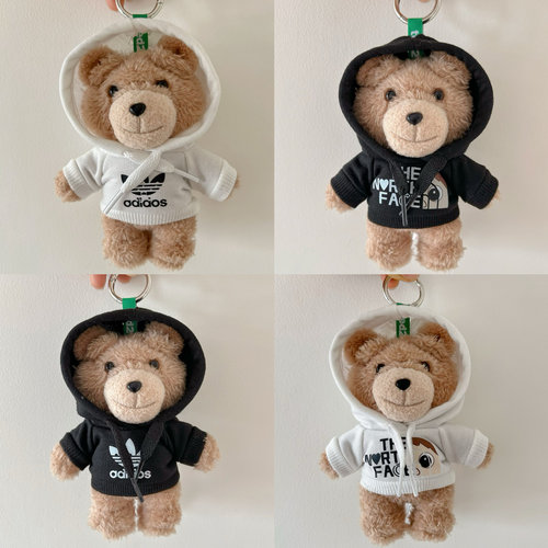 泡泡玛特Ted2泰迪熊娃衣玩偶公仔挂件衣服潮酷卫衣裤子着替套装潮