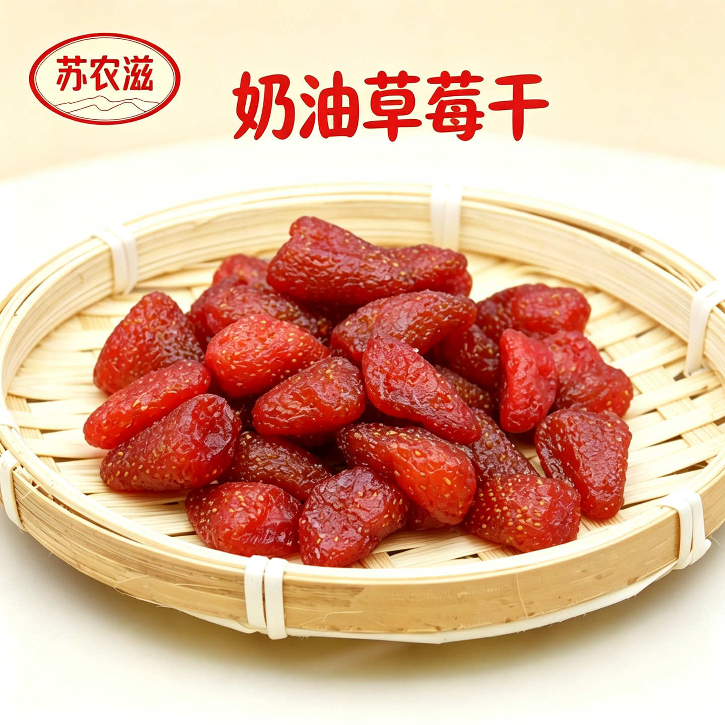 奶油草莓干果脯果干蜜饯烘焙专用零食批发整箱草莓原料散装商用