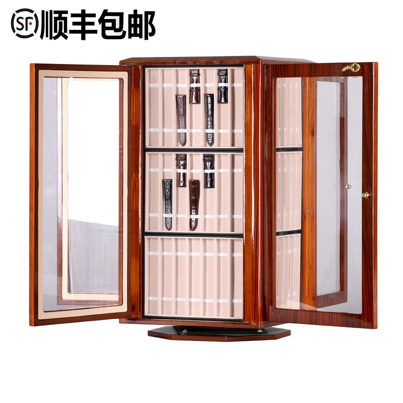 手表带展示柜表带架收纳箱 展厅珠宝饰品柜台店面陈列柜360度旋转